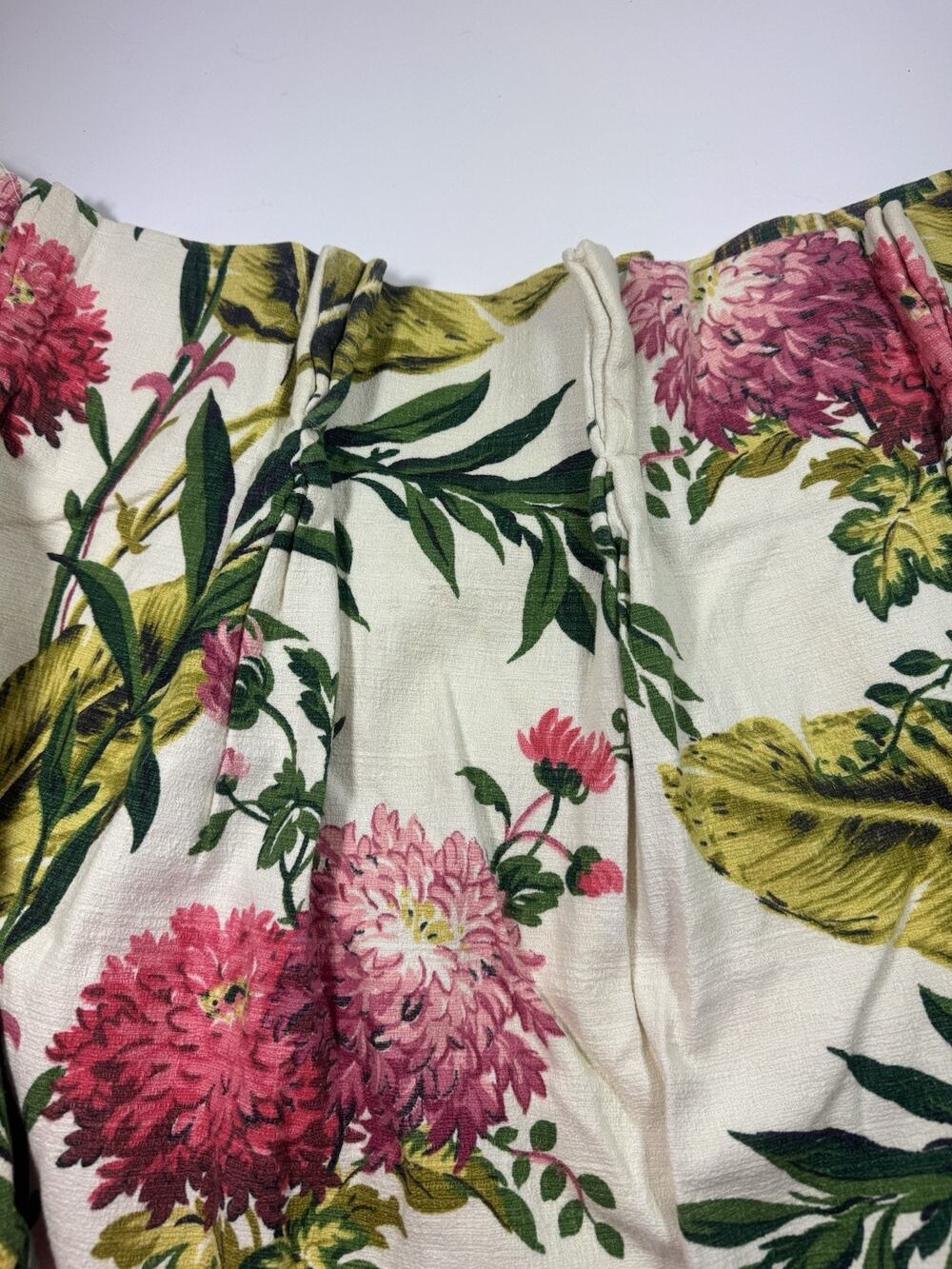 Vintage 1930s - 50s Barkcloth Three 26” x 86” Curtains/Panels – Near MINT